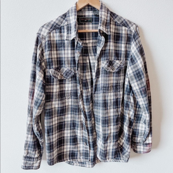 Bleached plaid flannel - Picture 1 of 6